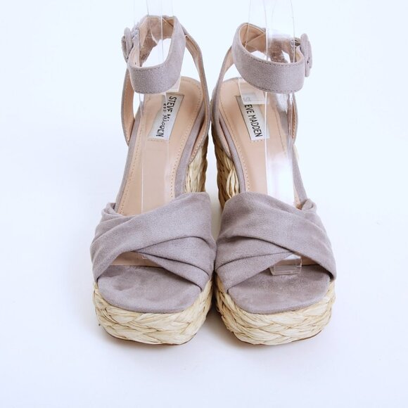 Steve Madden Poloma Textile Wedge Sandals Gray Women Size 7.5 - Picture 9 of 12